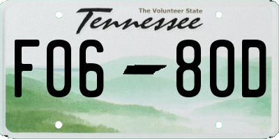 TN license plate F0680D