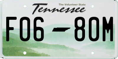 TN license plate F0680M