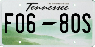 TN license plate F0680S