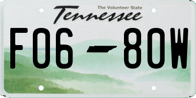 TN license plate F0680W