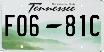 TN license plate F0681C