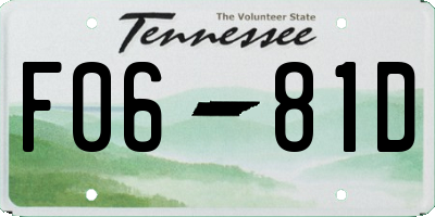 TN license plate F0681D