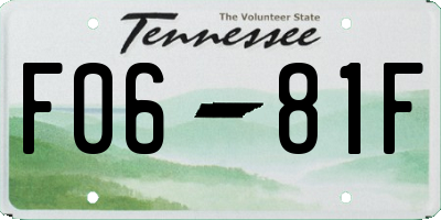 TN license plate F0681F