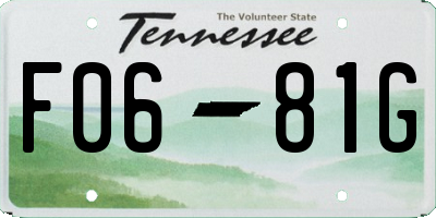 TN license plate F0681G