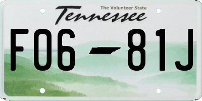 TN license plate F0681J