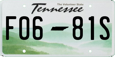TN license plate F0681S