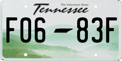 TN license plate F0683F