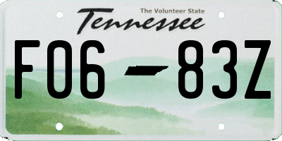 TN license plate F0683Z
