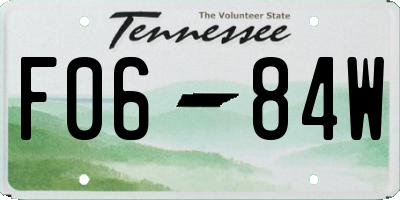 TN license plate F0684W