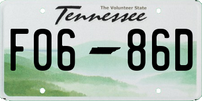 TN license plate F0686D