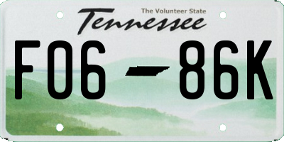 TN license plate F0686K
