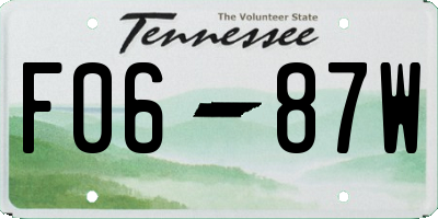 TN license plate F0687W