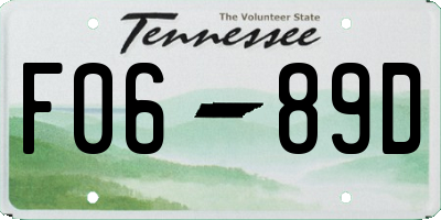 TN license plate F0689D