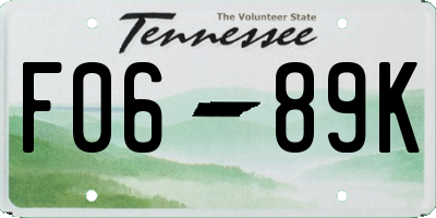 TN license plate F0689K