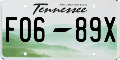 TN license plate F0689X