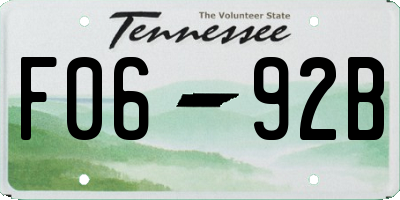 TN license plate F0692B