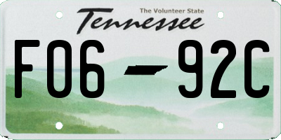 TN license plate F0692C