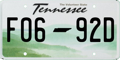 TN license plate F0692D