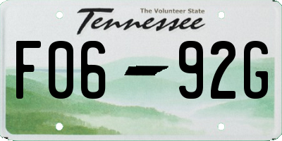 TN license plate F0692G