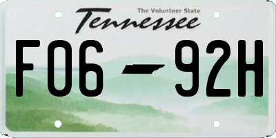 TN license plate F0692H