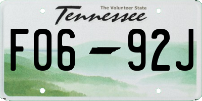 TN license plate F0692J