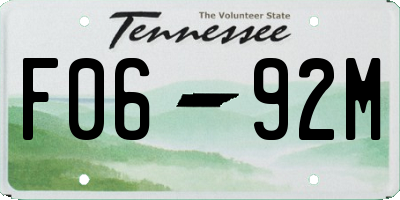 TN license plate F0692M