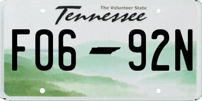 TN license plate F0692N
