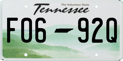 TN license plate F0692Q