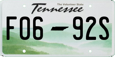 TN license plate F0692S