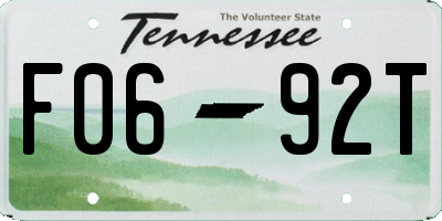 TN license plate F0692T
