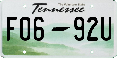 TN license plate F0692U
