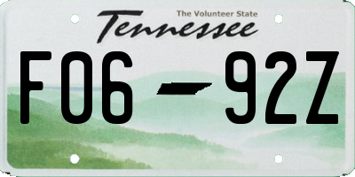 TN license plate F0692Z