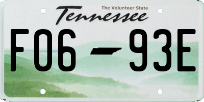 TN license plate F0693E