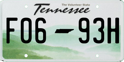 TN license plate F0693H