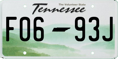 TN license plate F0693J