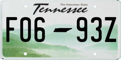 TN license plate F0693Z
