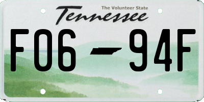 TN license plate F0694F