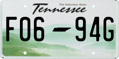 TN license plate F0694G