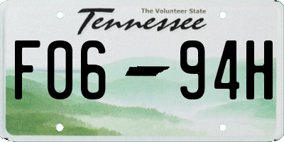 TN license plate F0694H