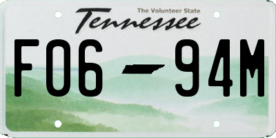 TN license plate F0694M