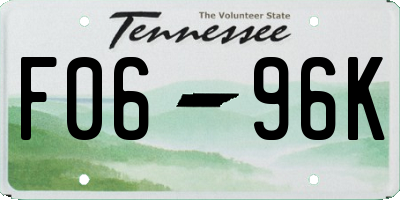 TN license plate F0696K