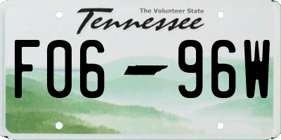 TN license plate F0696W