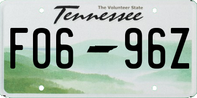 TN license plate F0696Z