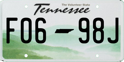 TN license plate F0698J