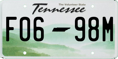 TN license plate F0698M