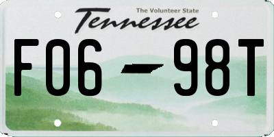 TN license plate F0698T