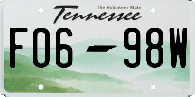 TN license plate F0698W
