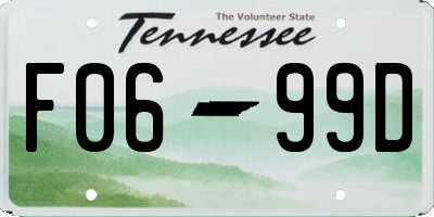 TN license plate F0699D