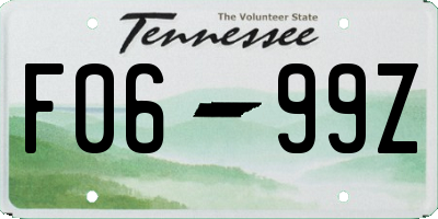 TN license plate F0699Z