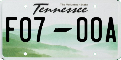 TN license plate F0700A
